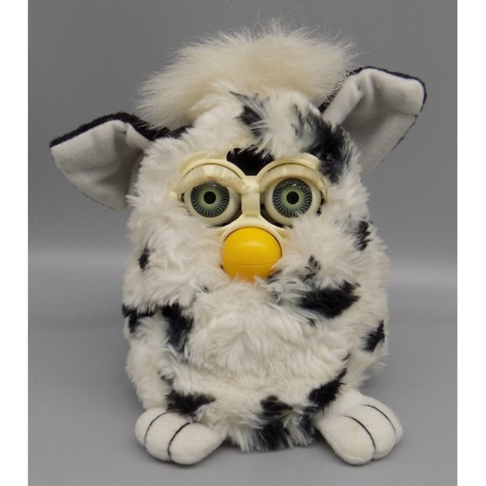 Vtg 1998 Dalmatian Furby Working 2nd Gen Green Eyes White Lashes Tiger